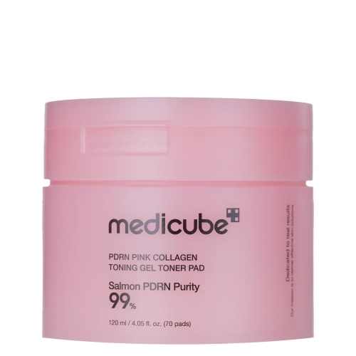 Medicube - PDRN Pink Collagen Tonning Gel Toner Pad - Toning Gel Pads with Collagen - 70pcs 