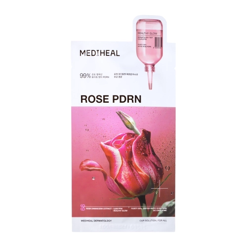 Mediheal - Rose PDRN Essential Mask Healthy Glow - Pore Constricting Sheet Face Mask - 1pc/24ml