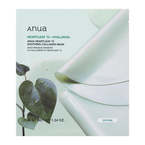 Anua - Heartleaf 70 Soothing Collagen Mask - Soothing Sheet mask with Collagen - 38g