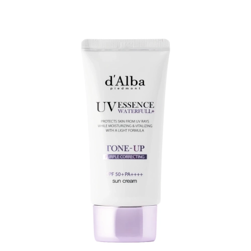 d'Alba - Waterfull Tone-Up Sun Cream SPF 50+ PA++++ - Purple - Tone-Up Face Cream with Sunscreen - 50 ml
