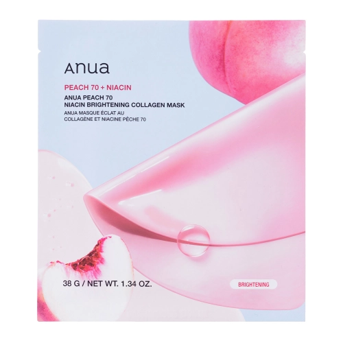 Anua - Peach 70 Niacin Brightening Collagen Mask - Brightening Sheet mask with Collagen - 38g