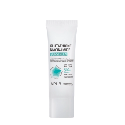 APLB - Glutathione Niacinamide Sunscreen SPF50+ PA++++ - Brightening Face Cream with Filter - 40ml