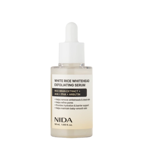 NIDA - White Rice Whitehead Exfoliating Serum - Exfoliating Face Serum with White Rice Extract - 50 ml