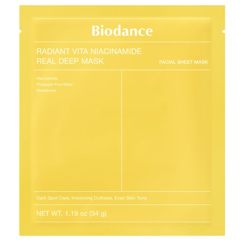 Biodance - Radiant Vita Niacinamide Real Deep Mask - Illuminating Face Mask - 1pc/34g