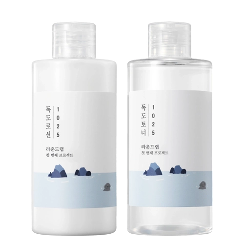 Round Lab - 1025 Dokdo Toner + Lotion - Moisturizing and Soothing Care Kit - 200ml + 200ml