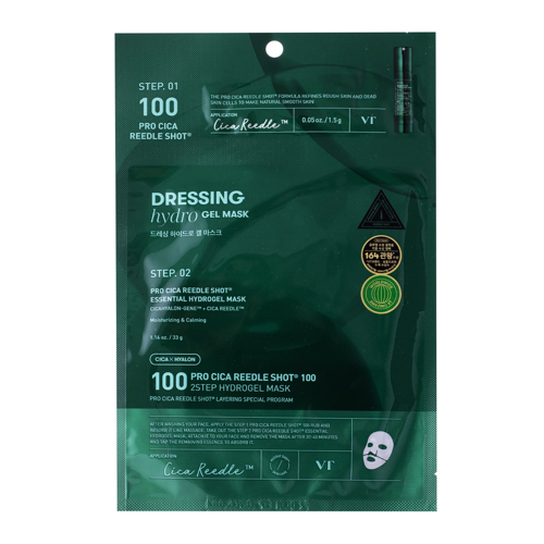 VT Cosmetics - Pro Cica Reedle Shot 100 2Step Hydrogel Mask - Soothing Hydrogel Face Mask - 1.5g+33g