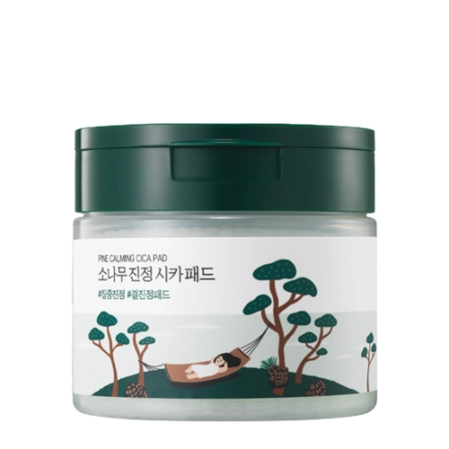 Round Lab - Pine Calming Cica Pad - Soothing and smoothing facial tampons - 50 pcs