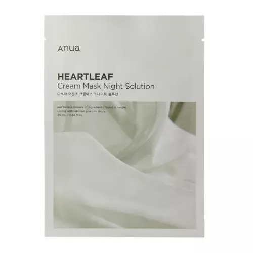 Anua - Heartleaf Cream Mask Night Solution - Soothing Sheet Mask with Heartleaf - 1pc/25ml