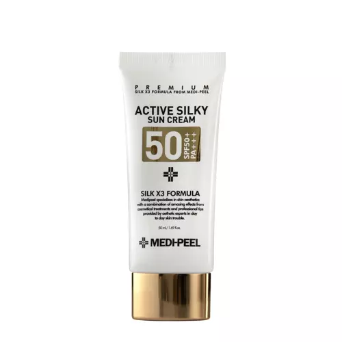 Medi-Peel - Active Silky Sun Cream SPF50+ PA+++ - Anti-Wrinkle Face Cream with Filter and Peptides - 50ml