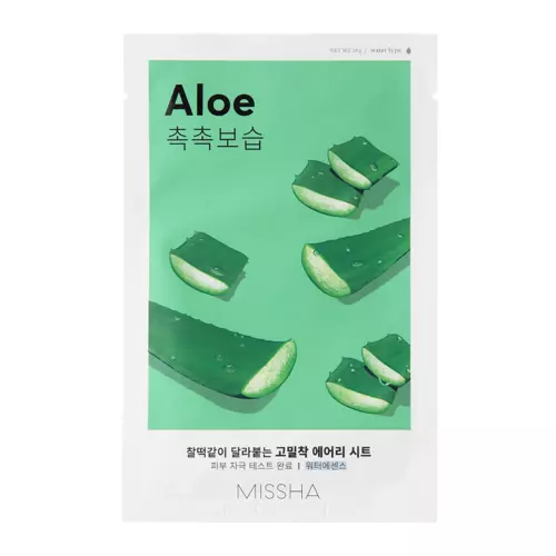 Missha - Airy Fit Sheet Mask - Aloe - Moisturizing and Elasticizing Sheet Mask - 19g