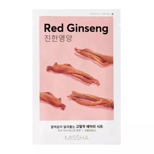 Missha - Airy Fit Sheet Mask - Red Ginseng - Nourishing Sheet Mask - 19g