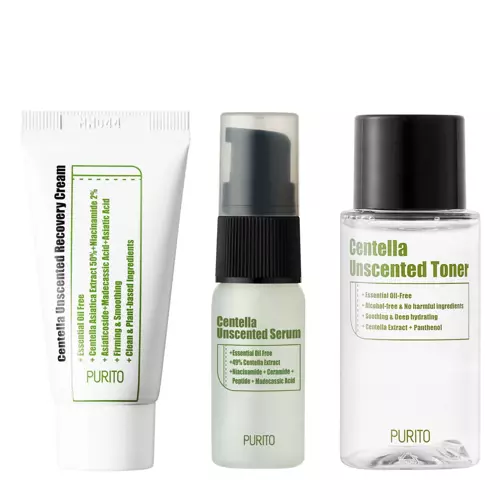 Purito - Centella Unscented Mini Kit - Set of Unscented Products with Asian Centella