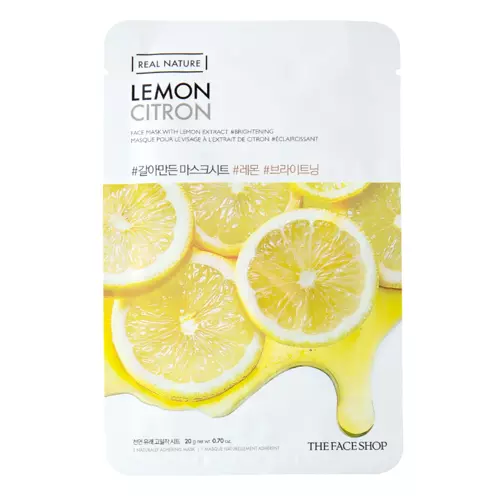 The Face Shop - Natural Mask Lemon - Brightening Sheet Mask with Lemon Extract - 20g