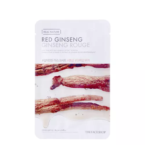 The Face Shop - Natural Mask - Red Ginseng - Sheet Mask with Red Ginseng - 20g