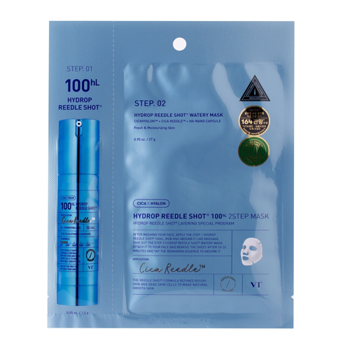 VT Cosmetics - Hydrop Reedle Shot 100hL 2-Step Mask - Hydrating Hydrogel Face Mask - 1pc/38g