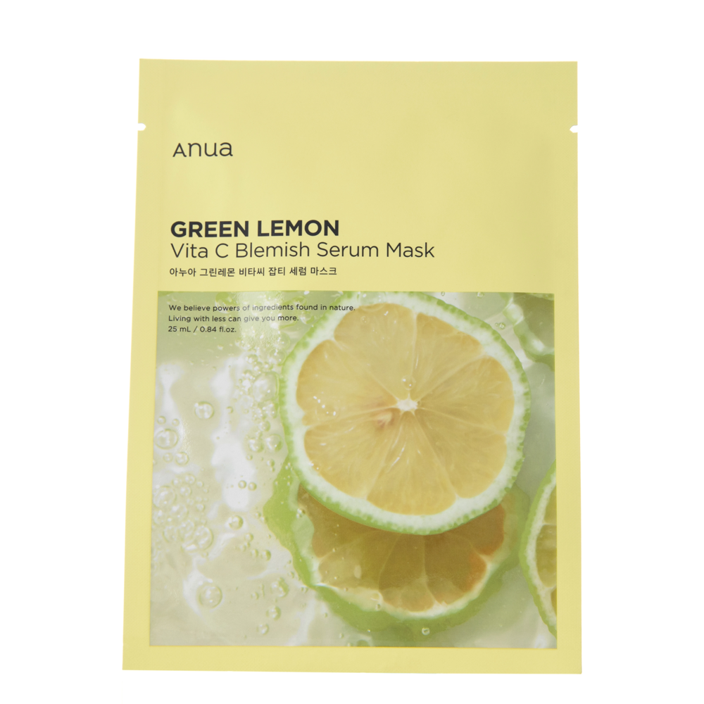 Anua - Green Lemon Vita C Blemish Serum Mask - Illuminating Face Sheet Mask - 1pc/25ml