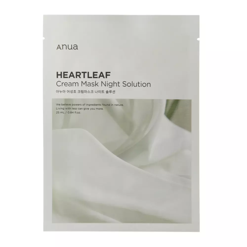 Anua - Heartleaf Cream Mask Night Solution - Soothing Sheet Mask with Heartleaf - 1pc/25ml