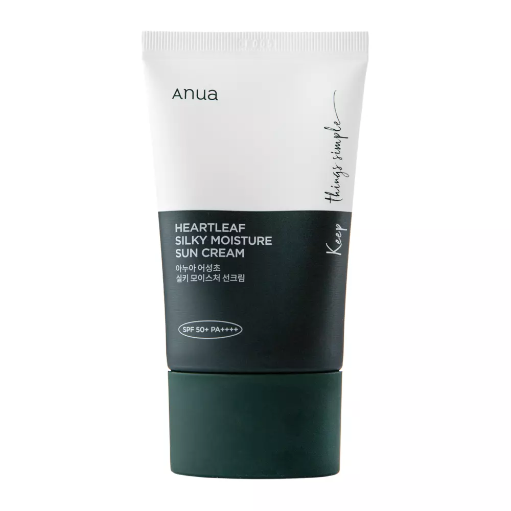 Anua - Heartleaf Silky Moisture Sun Cream SPF50+/PA++++ - Moisturizing Face Cream with Filter - 50ml