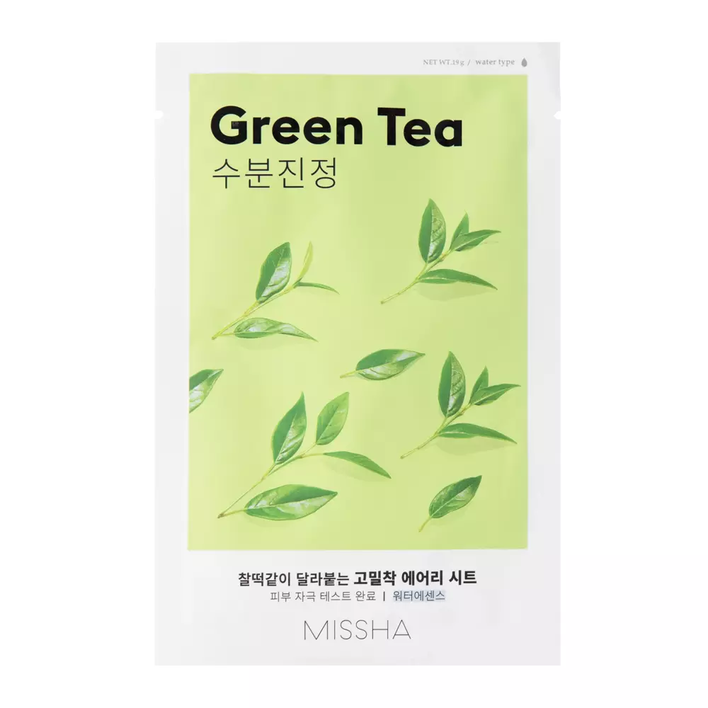 Missha - Airy Fit Sheet Mask - Green Tea - Moisturizing Sheet Mask - 19g