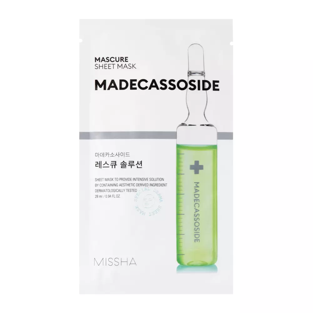 Missha - Mascure Rescue Solution Sheet Mask - Madecassoside - Soothing Sheet Mask - 28ml