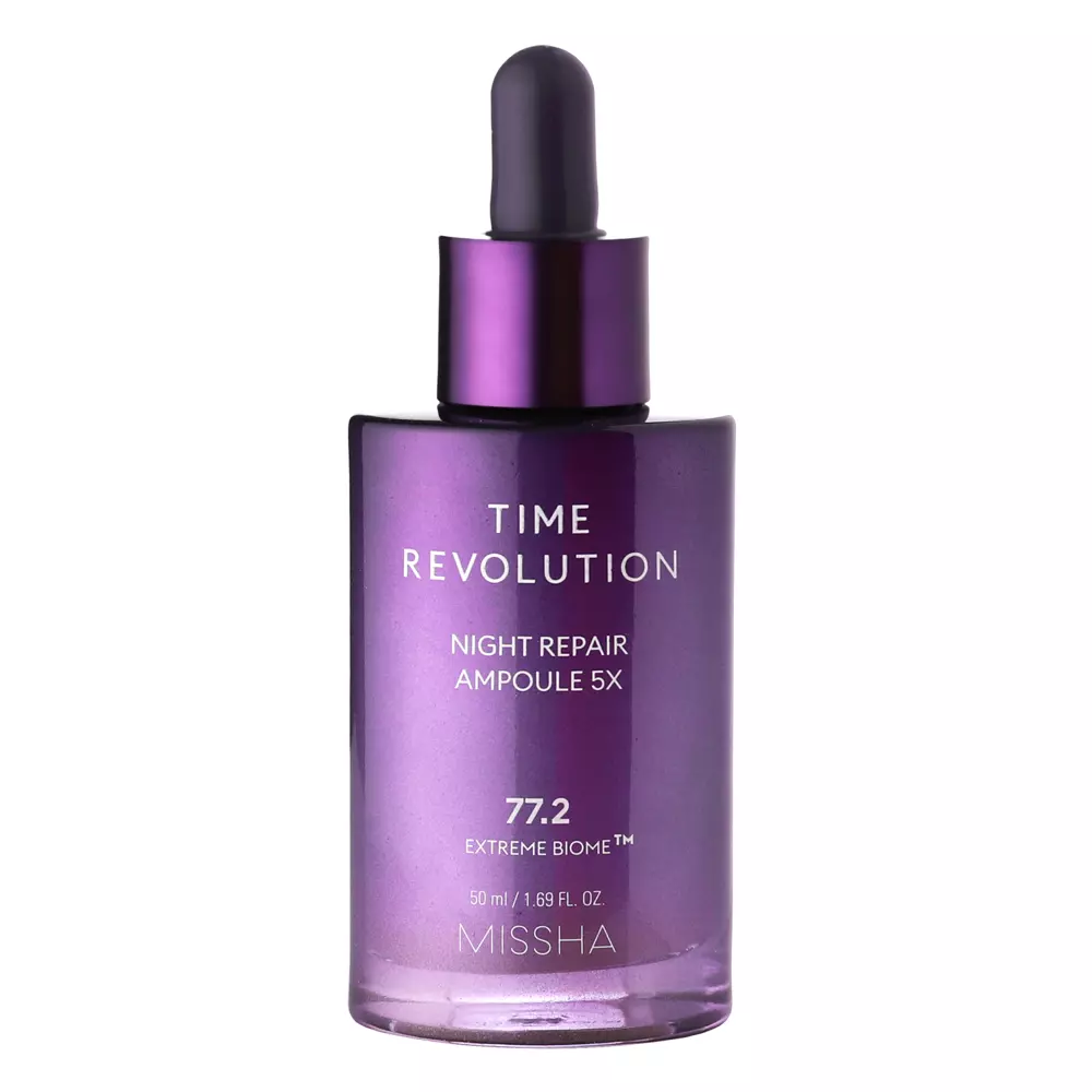 Missha - Time Revolution Night Repair Ampoule 5x - Firming Serum with Fermented Bifida Lysate - 50ml