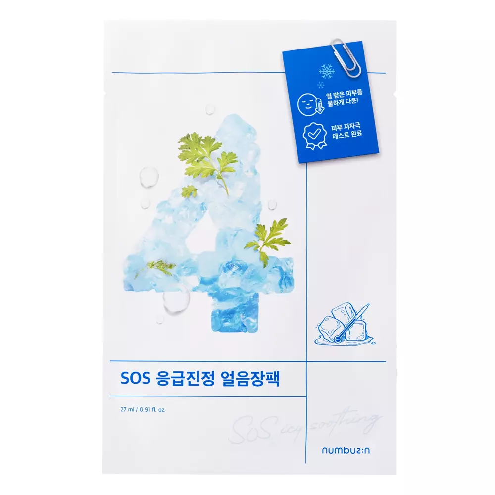 Numbuzin - No.4 Icy Soothing Sheet Mask - Cooling Sheet Mask - 27ml