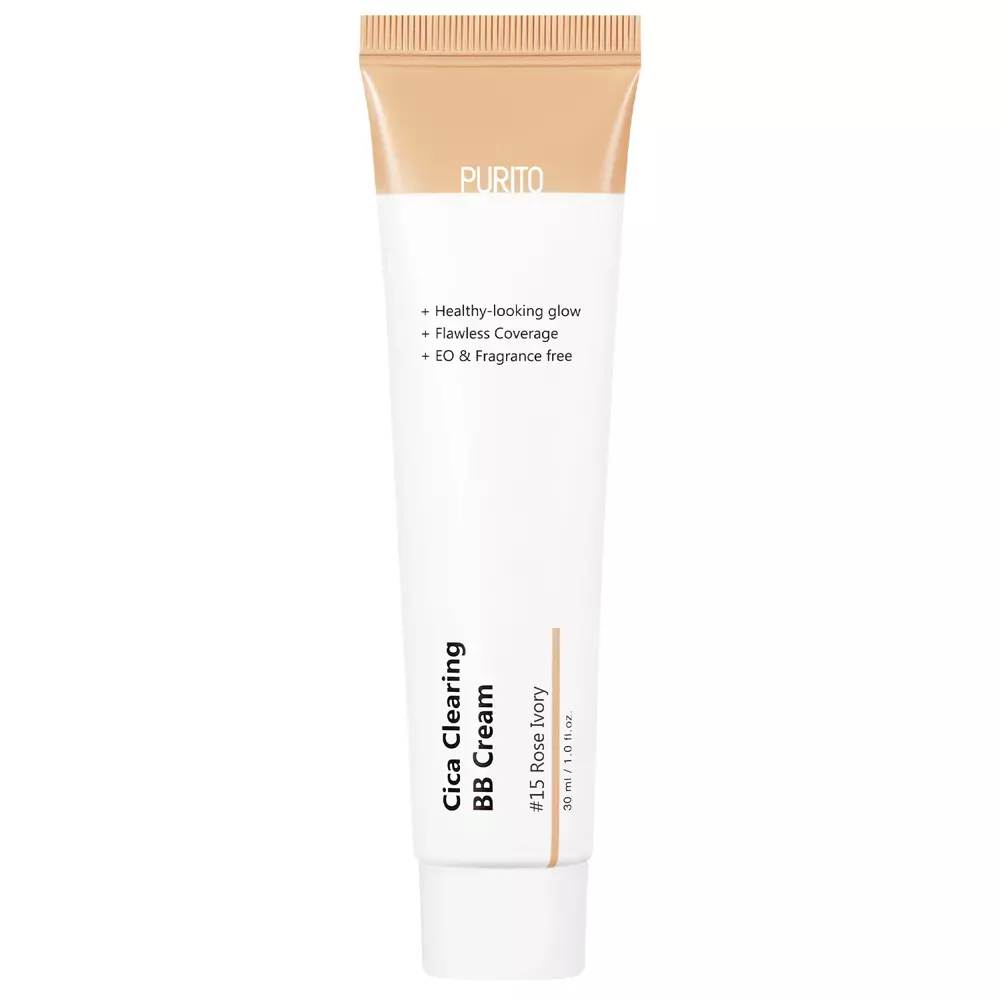 Purito - Cica Clearing BB Cream - BB Cream with Asian Centella Extract - #15 Rose Ivory - 30ml