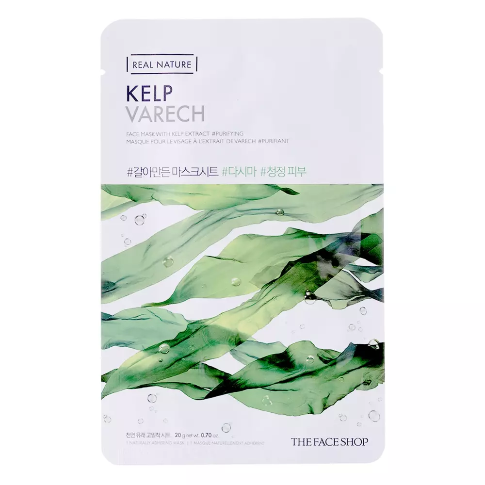 The Face Shop - Natural Mask - Kelp - Sheet Mask with Seaweed Extract - 20g