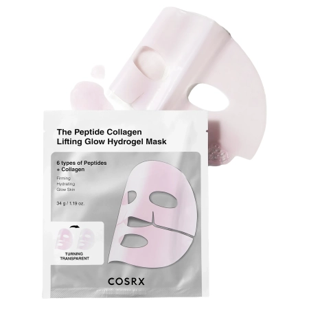 COSRX - Peptide Collagen Glow Hydrogel Mask - Hydrogel Mask with Peptides and Collagen - 34g