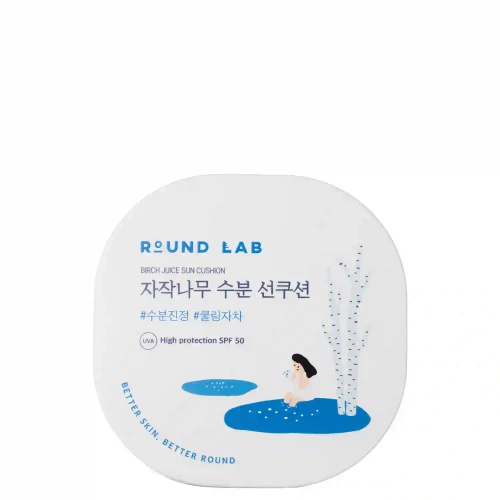 Round Lab - Birch Juice Moisturizing Sun Cushion SPF50 - Moisturizing Sunscreen with Birch Juice - 15g