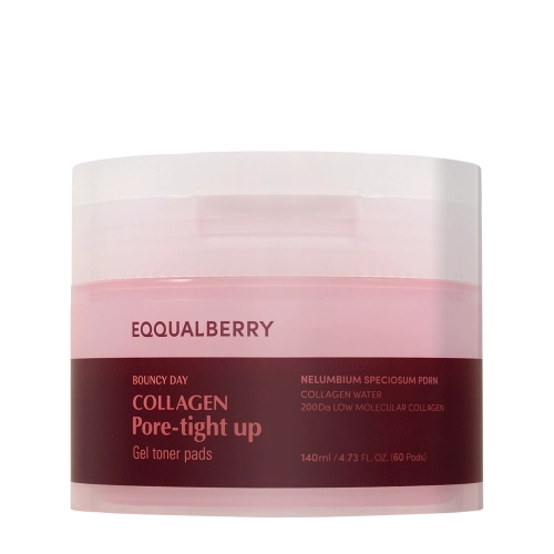 EQQUALBERRY - Collagen Pore Tight Up Gel Toner Pad - Facial Pads Shrinks pores - 60pcs/140ml