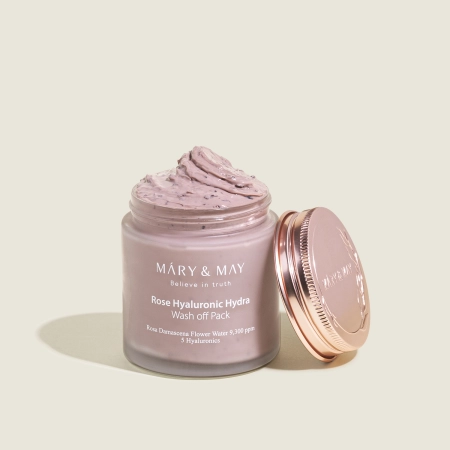 Mary&May - Rose Hyaluronic Hydra Wash off Pack - Moisturizing Mask with Clay - 125g