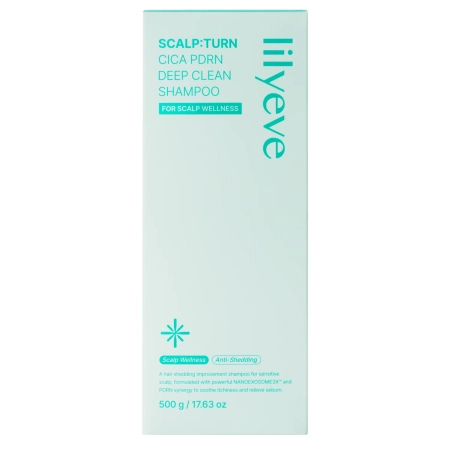 lilyeve - Scalp:Turn Cica PDRN Deep Clean Shampoo - Soothing and Cleansing Shampoo for Hair and Scalp - 500g
