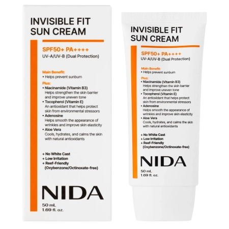 NIDA - Invisible Fit Sun Cream - Face Cream with SPF - 50 ml