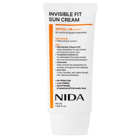 NIDA - Invisible Fit Sun Cream - Face Cream with SPF - 50 ml