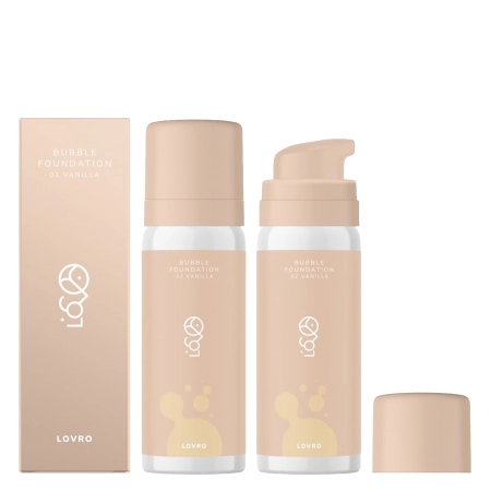 LOVRO - Bubble Foundation - Foundation with an Aerated Brightens Formula - 02 Vanilla - 50ml 