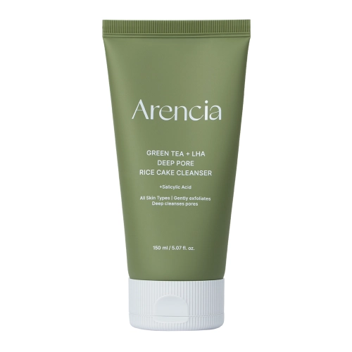 Arencia - Green Tea + LHA Deep Pore Rice Cake Cleanser - Face wash gel with Green Tea - 150ml