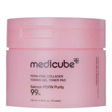 Medicube - PDRN Pink Collagen Tonning Gel Toner Pad - Toning Gel Pads with Collagen - 70pcs 