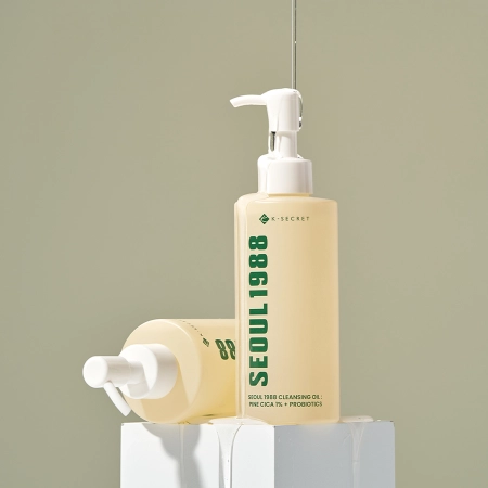 K-SECRET - SEOUL 1988 Cleansing Oil: Pine Cica 1% + Probiotics - Makeup Removing Oil - 200ml