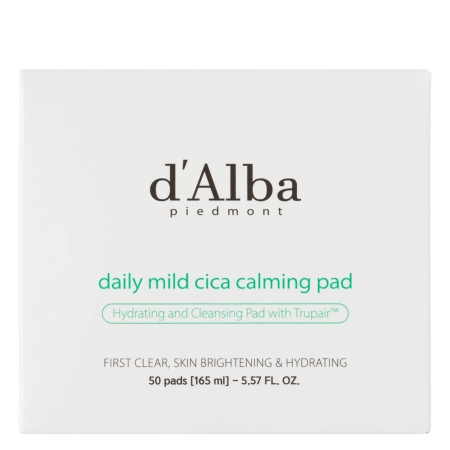 d’Alba - Daily Mild Cica Calming Pad - Soothing Face Pads with Asian Centella - 50 pcs
