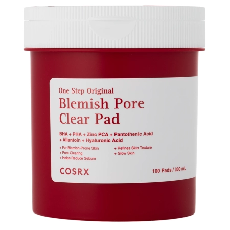 COSRX - One Step Original Blemish Pore Clear Pad - Flakes Purifying for imperfections - 300ml/100pcs