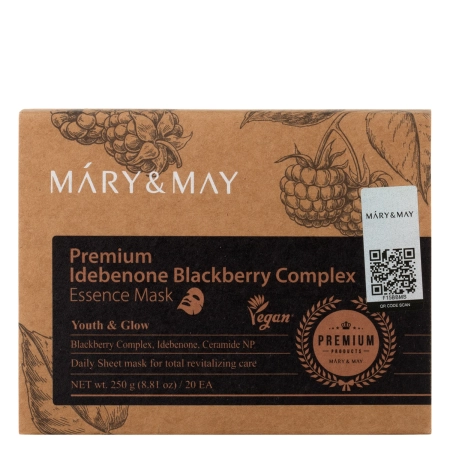 Mary&May - Premium Idebenon Blackberry Complex Essence Mask - Face Mask Set - 20pcs.