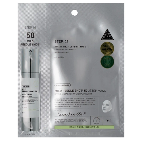 VT Cosmetics - Mild Reedle Shot 50 2-Step Mask - Firming Sheet Face Mask - 1.5 g + 20 g