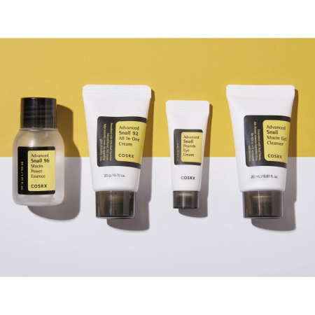 COSRX - All About Snail Kit 4-Step - Facial Care Kit with Snail Mucus - 20ml+30ml+5ml+20g