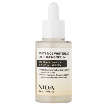 NIDA - White Rice Whitehead Exfoliating Serum - Exfoliating Face Serum with White Rice Extract - 50 ml