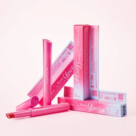 Mary&May; - Blooming Glow Lip - Tinted Lip Balm - 02 Ruby Blossom - 1.7 g