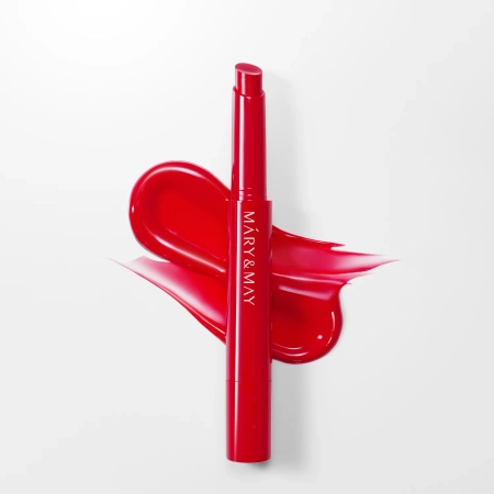 Mary&May; - Blooming Glow Lip - Tinted Lip Balm - 04 Cool Red Tulip - 1.7 g