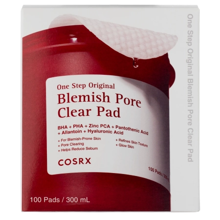 COSRX - One Step Original Blemish Pore Clear Pad - Flakes Purifying for imperfections - 300ml/100pcs
