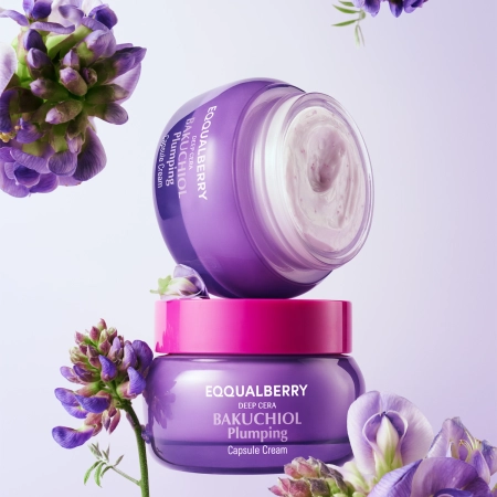 EQQUALBERRY - Bakuchiol Plumping Capsule Cream - Firming and Moisturizing Face Cream with Bakuchiol - 50ml