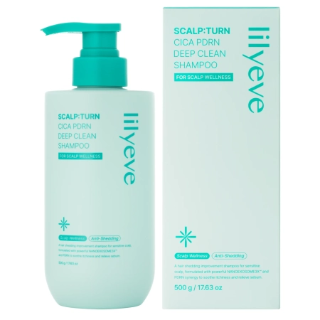 lilyeve - Scalp:Turn Cica PDRN Deep Clean Shampoo - Soothing and Cleansing Shampoo for Hair and Scalp - 500g